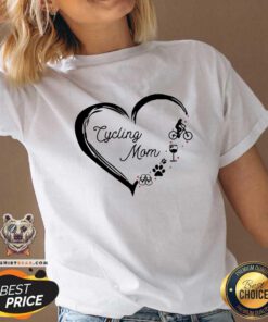 Cycling Mom Wine Paw V-neck