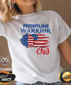 Frontline Warrior CNA Sunflower American Flag V-neck