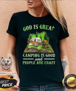God Is Great Camping V-neck