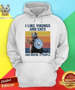 I Like Vikings And Cats And Mayybe 3 People Vintage Hoodie