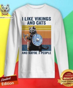 I Like Vikings And Cats And Mayybe 3 People Vintage Sweatshirt