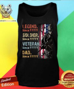 Legend Soldier Veteran Dad American Flag Tank Top