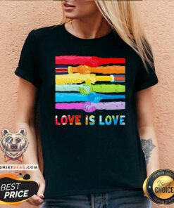 Love Is Love Color Hand Hold V-neck