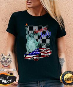 Modified Car Happy 4th Of July Racing V_neck