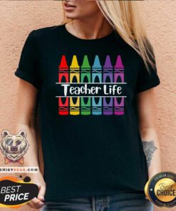 Official Crayon Teacher Life V-neck