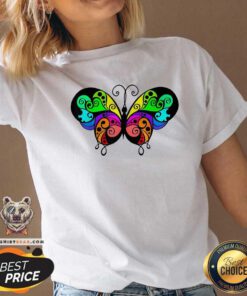 Rainbow Butterfly Pride Month V-neck