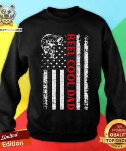 Reel Cool Dad Fishing American Flag Sweatshirt