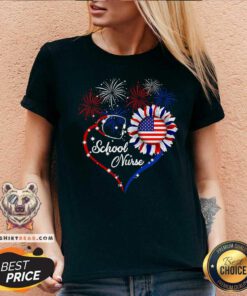 School Nurse Independence Glass Sunflower V-neck