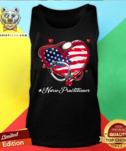 Stethoscope American Flag Heart Nurse Practitioner Tank Top