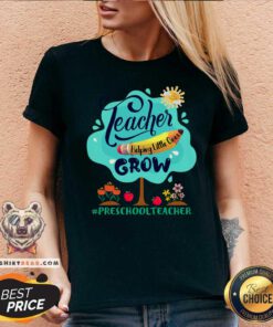 Teacher Helping Little Ones Grow Preschool Teacher V-neck