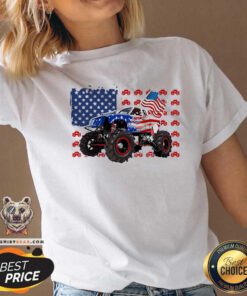 Tractor American Flag Independence Day V-neck