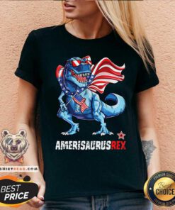 Trex American Flag Amerisaurusrex V-neck