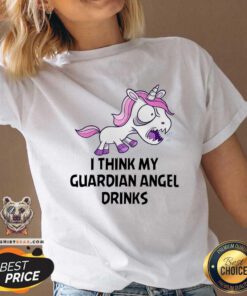 Unicorn I Think My Guardian Angel Drinks V-neck