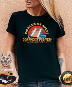 Worlds Okayest Cornhole Player V-neck