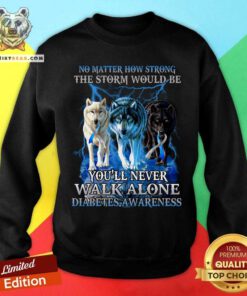 You Will Not Alone Diabetes Awareness Wolf Sweatshirt
