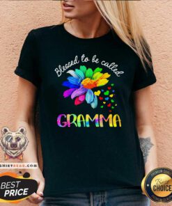 Blessed To Be Called Gramma Flower V-neck