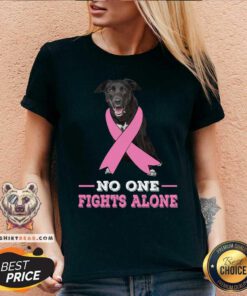 Borador No One Fights Alone Breast Cancer Awareness V-neck