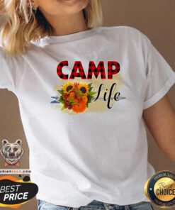 Camp Life Striped Flowers V-neck