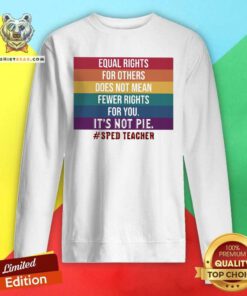 Equal Rights For Others Does Not Mean Fewer Rights For You It Is Not Pie Sped Teacher LGBT Sweatshirt