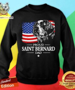 Proud Saint Bernard Dad American Flag Sweatshirt