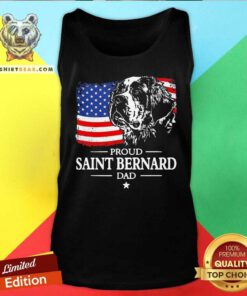 Proud Saint Bernard Dad American Flag Tank Top