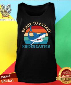 Shark Ready To Attack Kindergarten Vintage Retro Tank Top