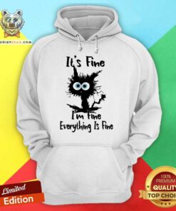 Cat It's Fine I'm Fine Everything Is Fine Hoodie