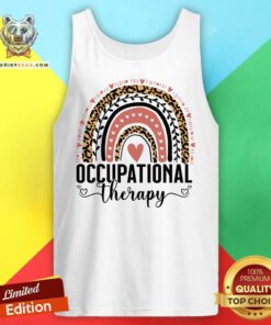 Occupational Therapy OT Month Therapist Boho Rainbow Leopard Tank Top