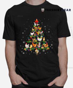 Chicken Christmas Tree Ornament Decor Xmas Shirt