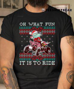 Christmas Atv Santa Claus Four Wheeler Quad Oh What Fun Shirt