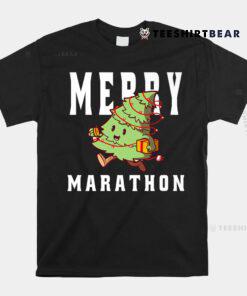 Christmas Marathon Runner Marathon Runner Joke Shirt