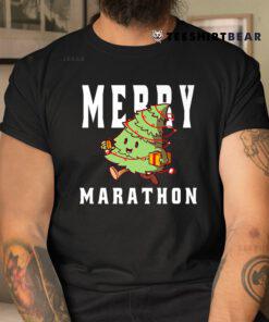 Christmas Marathon Runner Marathon Runner Joke Shirt