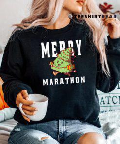 Christmas Marathon Runner Marathon Runner Joke Shirt