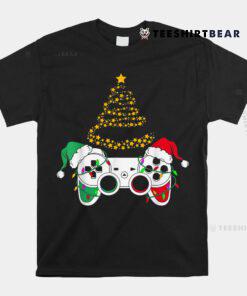 Funny Christmas Santa Hat Gamer Shirt