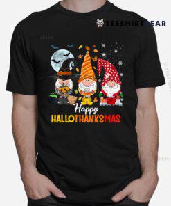 Gnomes Halloween Merry Christmas Happy Hallothanksmas Shirt
