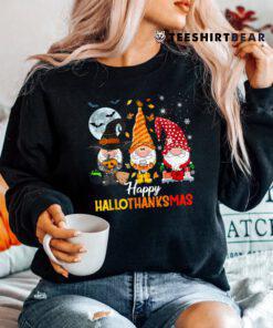 Gnomes Halloween Merry Christmas Happy Hallothanksmas Shirt