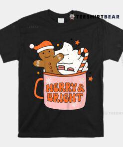 Retro Groovy Merry And Bright Gingerbread Christmas Shirt