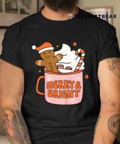 Retro Groovy Merry And Bright Gingerbread Christmas Shirt
