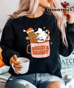 Retro Groovy Merry And Bright Gingerbread Christmas Shirt