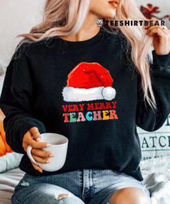 Roovy Santa Christmas Pajama Xmas Very Merry Teacher Shirt