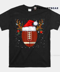 Santa Hat Reindeer Christmas Football Ball  Shirt