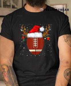 Santa Hat Reindeer Christmas Football Ball  Shirt