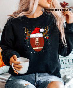 Santa Hat Reindeer Christmas Football Ball  Shirt