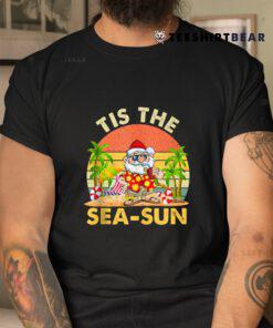 Tis The Sea Sun Santa Beach Summer Christmas In July Shirt