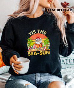 Tis The Sea Sun Santa Beach Summer Christmas In July Shirt
