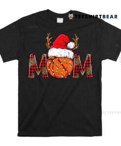 Basketball Mom Basketball Mama Leopard Christmas Plaid Santa Shirt