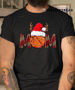 Basketball Mom Basketball Mama Leopard Christmas Plaid Santa Shirt