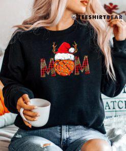 Basketball Mom Basketball Mama Leopard Christmas Plaid Santa Shirt