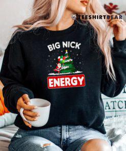 Big Nick Energy Funny Xmas Lights Christmas Tree Santa Claus Shirt
