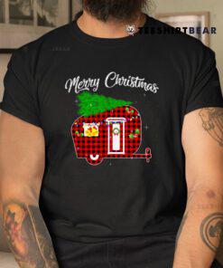 Buffalo Plaid Camper Merry Christmas Shirt